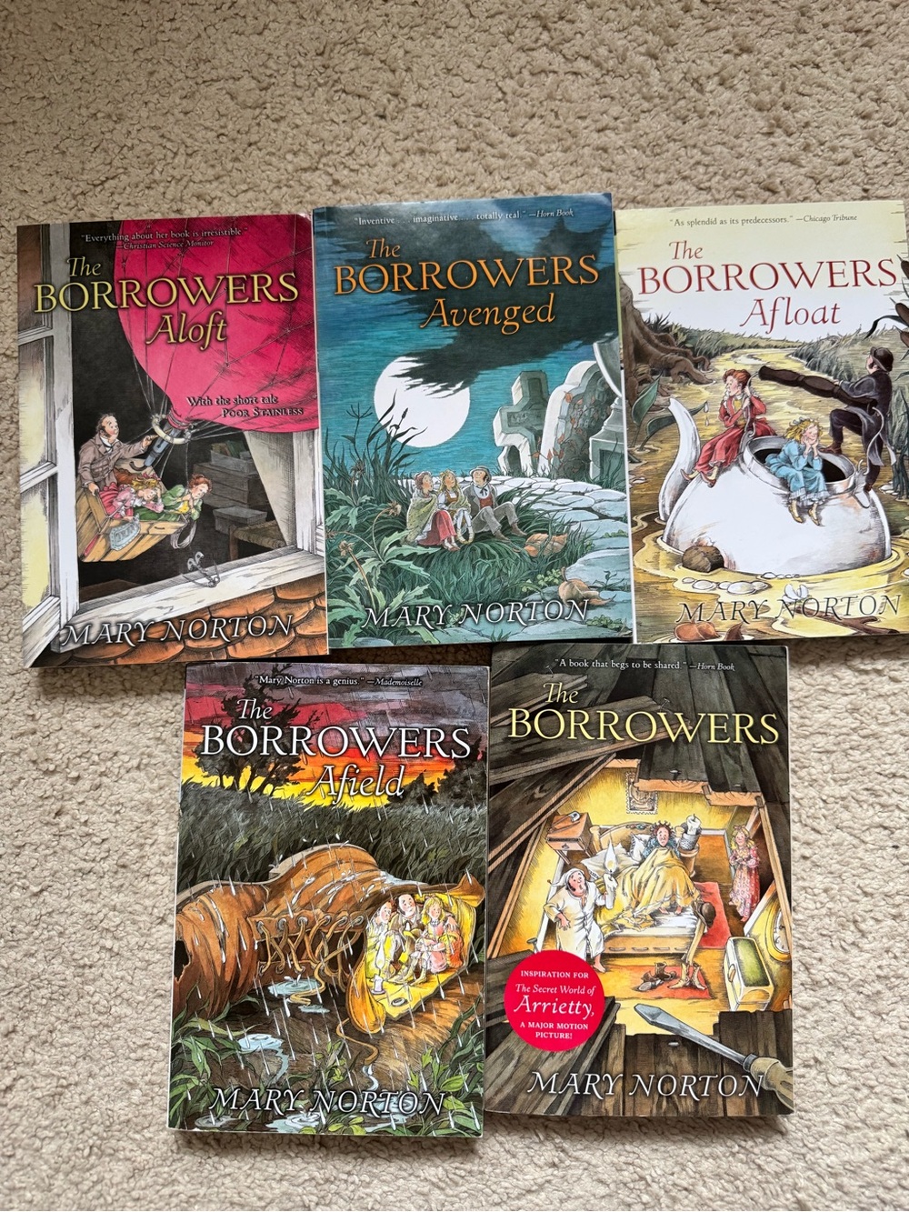 The Borrowers Paperback books Collection by Mary Norton - Multi-Color Covers